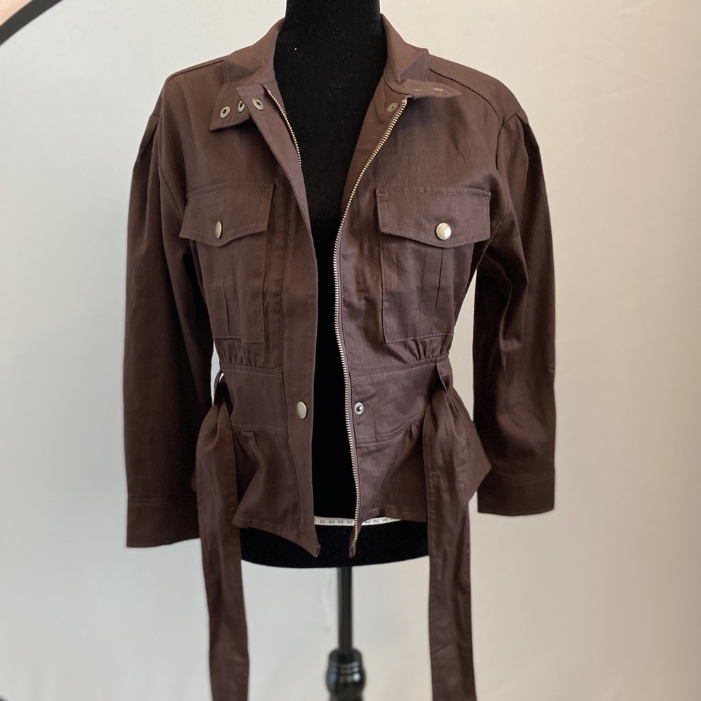 Banana Republic Linen Blend Cinch Waist Jacket, New but Washed.